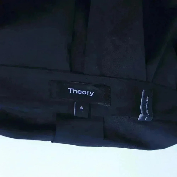 Black Theory Off the Shoulder Poplin Dress Belt Size 6 Small - Picture 8 of 10